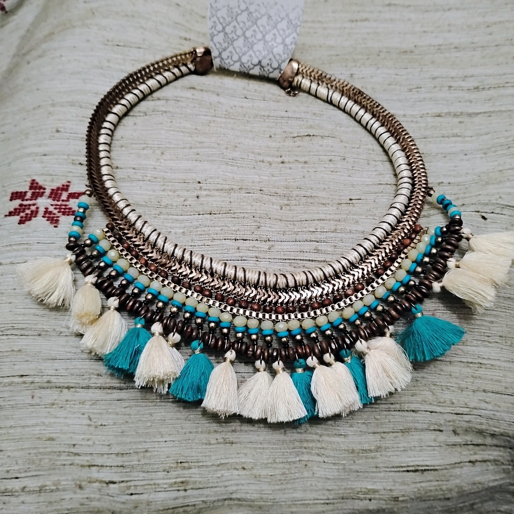 World Market Multicolor Tassel Necklace